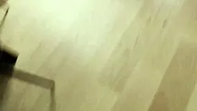 blonde cleaning lady in leggings bent over for creampie in tight pussy