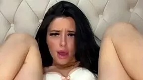 British coed slut fingers pussy and squirts on webcam