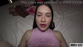 real couple fucks passionately 😍 she rides him cowgirl to creampie