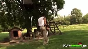 Outdoor Handicapped Amputee Brunette Fucked Bent Over Cowgirl Doggystyle Hard