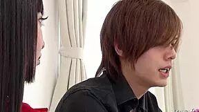 ASIAN STEP-SISTER TRICKS Shy virgin guy into first-time SEX in UNCENSORED JAV