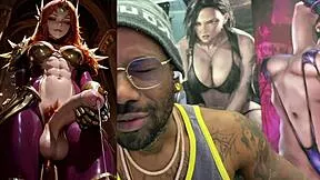 Tight petite transgender cowgirl rides monster cock until cum dump explosion