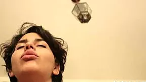 Petite girl rides huge homemade monster cock in steamy cowgirl action