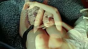 czech student lilly shakes her big natural tits and teases her juicy ass on the bed in her bedroom