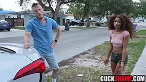 cuckold husband trades petite ebony wife for car accident fix