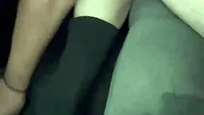 She sucks my cock deep in the car backseat then swallows every drop