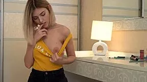imagine eva elfie's tiny shaved pussy begging for your fingers right now