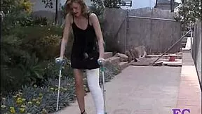 outdoor cast leg fetish spanking hurts so bad!!