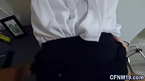 Clothed teen 18+ sucks big cock in POV 😍👅