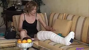 outdoor cast leg fetish spanking hurts so bad!!