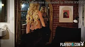 canadian blonde model strips tight body naked in shower