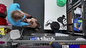 blonde teen shoplifter sucks fucks security cock hardcore to avoid jail