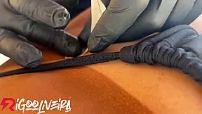 blonde paid tattoo with her smooth tight pussy