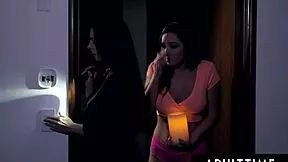 step milf mindi mink licks scared teen karlee grey's hairy pussy on bed