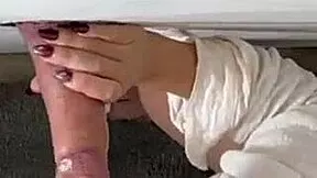 BLONDE SLUT SPITS DEEPTHROAT GLORYHOLE MONSTER COCK THEN BENT OVER DOGGY FUCKS RANDOM REALITY PETITE!