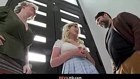 dylan dives into cousin's naked pussy while she fists his ass