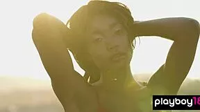 smoking hot ebony teen mimi desuka strips those big tits on rooftop 🔥🍑✨