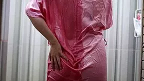 Her Massive Tits Spill Out In Satin Gown Bath Tease