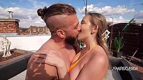 xandervision presents candy alexa sucking cock in steamy sauna session with lover