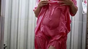 Her Massive Tits Spill Out In Satin Gown Bath Tease