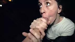 Tiny Wet Babe Sucks Cock for Outdoor Facial Cumshot