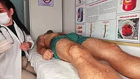 A nurse notices a patient's erection during examination.