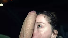 Tiny Wet Babe Sucks Cock for Outdoor Facial Cumshot