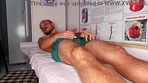 A nurse notices a patient's erection during examination.