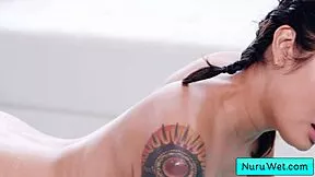 Busty Brunette Masseuse Avery Black Delivers Wet Nuru With Perky Nipples