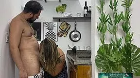 mama studio brazilian milf cougar takes big black cock pounding in kitchen deepthroat creampie
