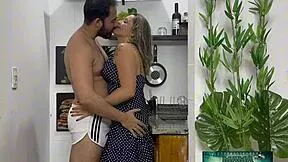 mama studio brazilian milf cougar takes big black cock pounding in kitchen deepthroat creampie