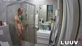 luuv couple kareflore and abbadon flash tits in steamy shower voyeur reality show!