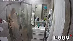 luuv couple kareflore and abbadon flash tits in steamy shower voyeur reality show!