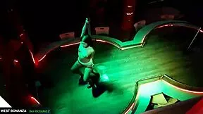 Coworker strips topless, dances then sucks cock and pussy deep