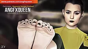 negasonic teen's wrinkled soles and toes tease in sneaky footjob action