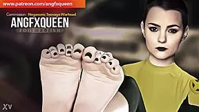 negasonic teen's wrinkled soles and toes tease in sneaky footjob action