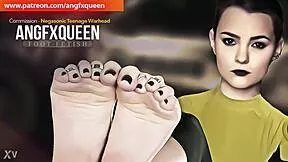 negasonic teen's wrinkled soles and toes tease in sneaky footjob action
