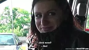 bitch stop! busty veronika gets fucked outdoors hard 🔥🚗