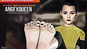 negasonic teen's wrinkled soles and toes tease in sneaky footjob action
