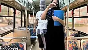 Muslim wife steps off university bus alone as stranger rips hijab and pounds her tight pussy publicly