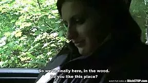 bitch stop! busty veronika gets fucked outdoors hard 🔥🚗