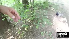 pov with exhibitionist misha maver flashing her big tits and blonde curves deep in the woods with christian clay