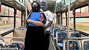 Muslim wife steps off university bus alone as stranger rips hijab and pounds her tight pussy publicly
