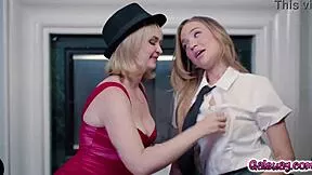 Lilly Bell and Blake Blossom's roleplay heats up with sultry fingering pussy licking and sensual tribbing orgasm