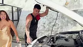 damn this mexican milf client rides my cock doggystyle in the car park neighbors watching