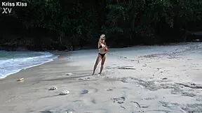 hey dude check this deep sloppy blowjob from a hot brunette stranger right on the beach trailer