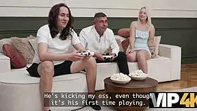 i hooked up with my blonde teen girlfriend while her old daddy watches secretly