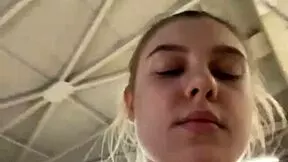 whoa, extreme public gym sucking on this wet blonde teen's tits
