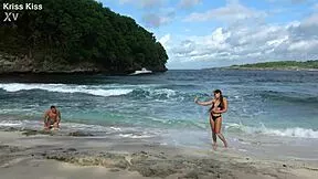 hey dude check this deep sloppy blowjob from a hot brunette stranger right on the beach trailer