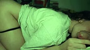 Skinny college slut with pierced nipples teases then slurps massive cock to cum facial